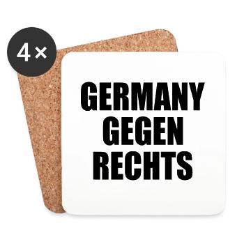 Germany gegen rechts - Untersetzer (4er-Set) - Weiß - Vorne