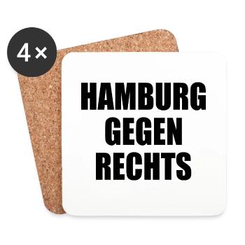 hamburg gegen rechts - Untersetzer (4er-Set) - Weiß - Vorne