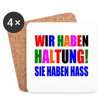 wir haben haltung sie haben hass - Untersetzer (4er-Set) - Weiß - Vorne