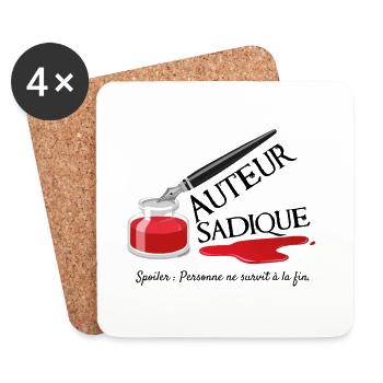 Auteur Sadique - Dessous de verre (lot de 4) - blanc - Devant