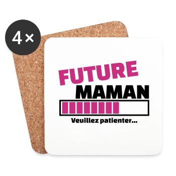 future maman veuillez patienter - Dessous de verre (lot de 4) - blanc - Devant