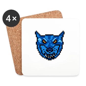 bleu loup - Dessous de verre (lot de 4) - blanc - Devant