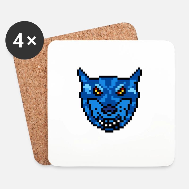 Blue wolf - Coasters (set of 4) - white