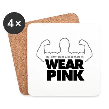 Echte Männer tragen Pink! - Untersetzer (4er-Set) - Weiß - Vorne
