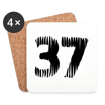 37 Number jersey - Coasters (set of 4) - white - Front