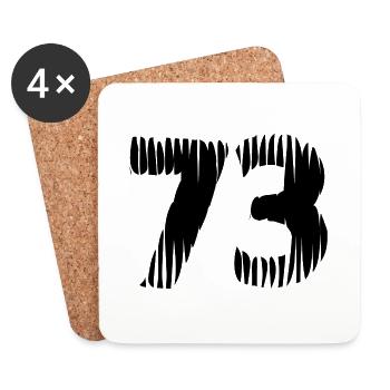 73 number jersey - Coasters (set of 4) - white - Front