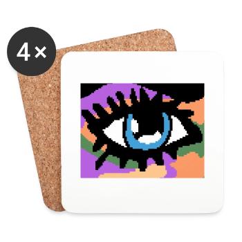Auge - Untersetzer (4er-Set) - Weiß - Vorne