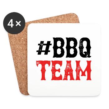 Équipe Bbq - Dessous de verre (lot de 4) - blanc - Devant
