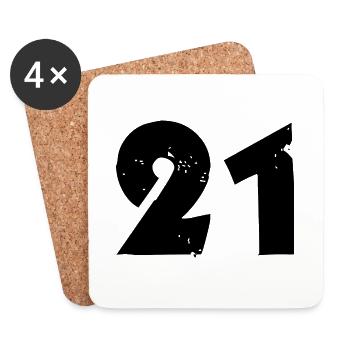 21 Number - Coasters (set of 4) - white - Front
