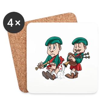 Dudelsack Witz Lusitg Spass - Untersetzer (4er-Set) - Weiß - Vorne
