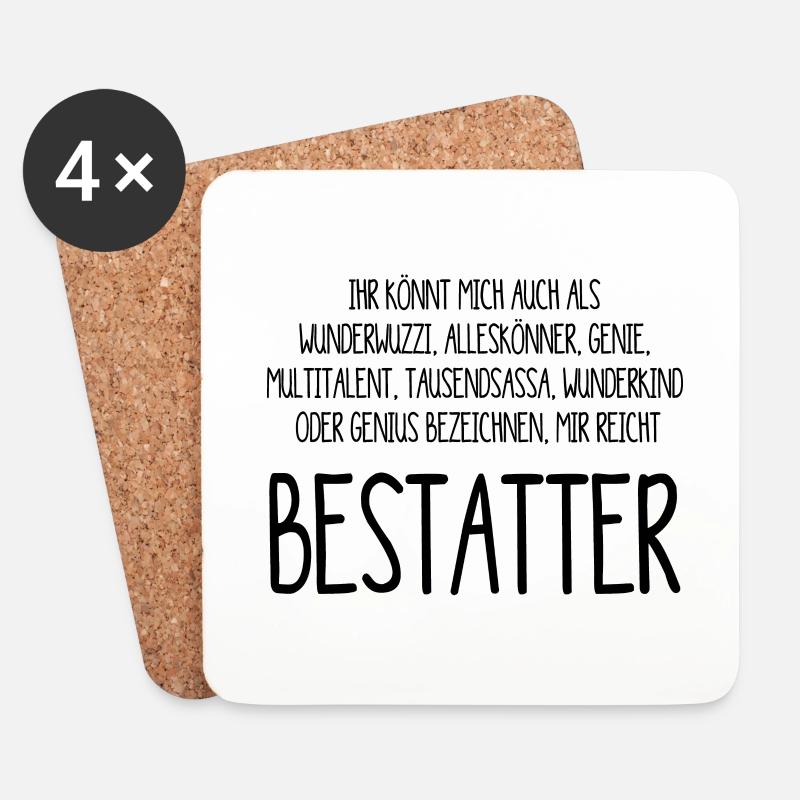 Bestatter – ein Alleskönner, Genie, Multitalent - Untersetzer (4er-Set) - Weiß
