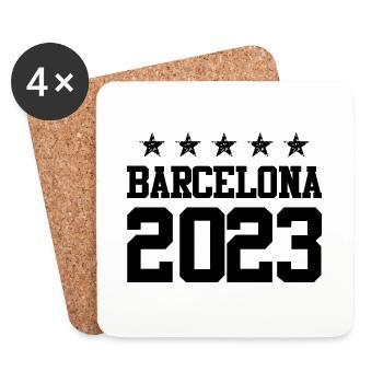 Barcelone 2023 - Dessous de verre (lot de 4) - blanc - Devant