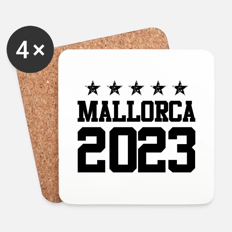 Mallorca 2023 - Untersetzer (4er-Set) - Weiß