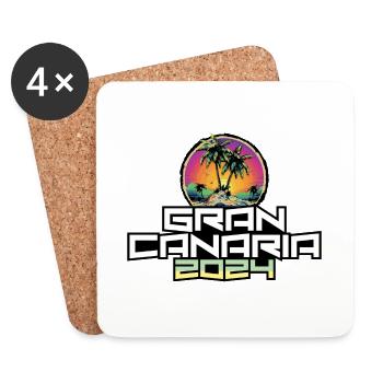 Gran Canaria 2024 Urlaub Palmen - Untersetzer (4er-Set) - Weiß - Vorne