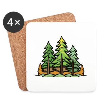 Forest, Trees, Nature - Coasters (set of 4) - white - Front