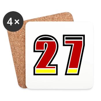 27 Number Germany Jersey - Coasters (set of 4) - white - Front