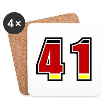41 Numéro Allemagne Jersey - Dessous de verre (lot de 4) - blanc - Devant