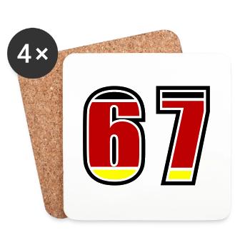 67 Nummer Deutschland Trikot - Untersetzer (4er-Set) - Weiß - Vorne