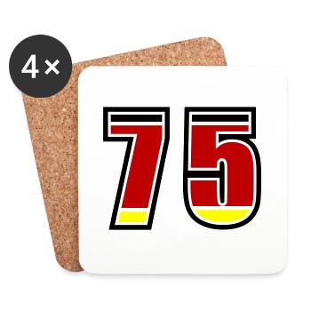 75 Nummer Deutschland Trikot - Untersetzer (4er-Set) - Weiß - Vorne