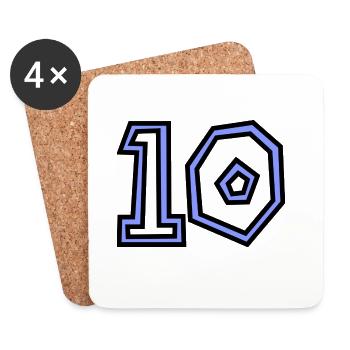 10. 10 YEARS. 10th ANNIVERSARY. 10 YEAR ANNIVERSARY. - Coasters (set of 4) - white - Front