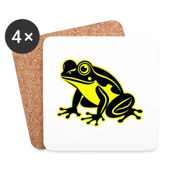 Frog Icon - Coasters (set of 4) - white - Front