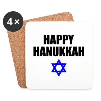HAPPY HANUKKAH - Coasters (set of 4) - white - Front