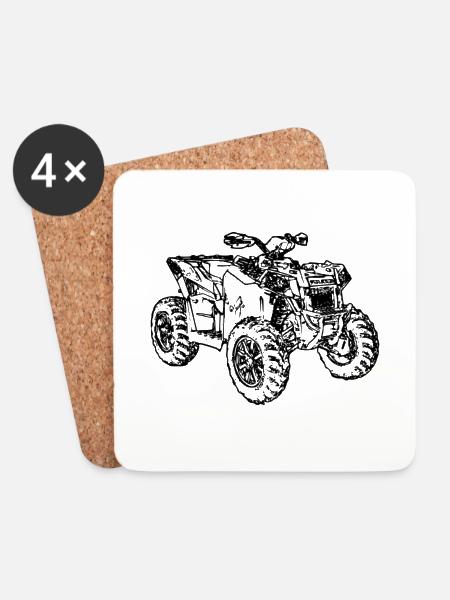 Scrambler Quad ATV - Untersetzer (4er-Set) - Weiß