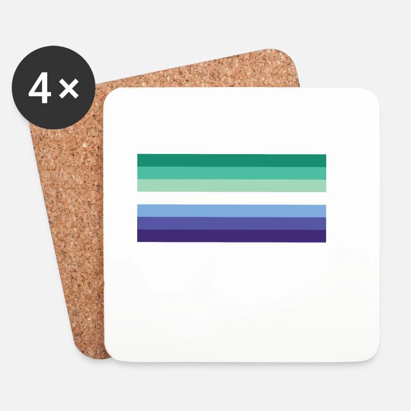 Gay Man Pride Flag - Untersetzer (4er-Set) - Weiß