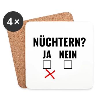 Saufen Bier Party Alkohol besoffen betrunken Feier - Untersetzer (4er-Set) - Weiß - Vorne