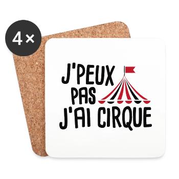 J'peux pas j'ai cirque - Dessous de verre (lot de 4) - blanc - Devant