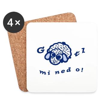 G Schaf tl mi ned o! blau-weiß - Untersetzer (4er-Set) - Weiß - Vorne