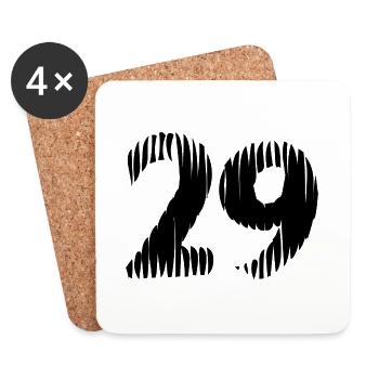 29 Zahl Trikot - Untersetzer (4er-Set) - Weiß - Vorne