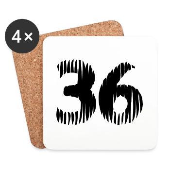36 Number jersey - Coasters (set of 4) - white - Front