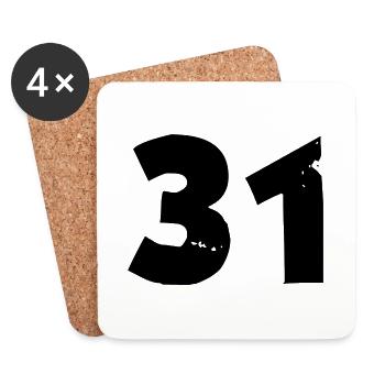31 Number - Coasters (set of 4) - white - Front