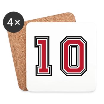 10 Zahl symbol - Untersetzer (4er-Set) - Weiß - Vorne