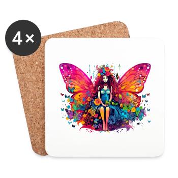 schmetterling - Untersetzer (4er-Set) - Weiß - Vorne