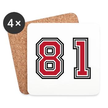 81 Number Symbol - Coasters (set of 4) - white - Front