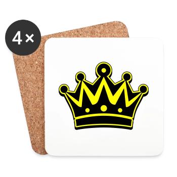 Krone Icon Symbol - Untersetzer (4er-Set) - Weiß - Vorne