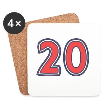 20. 20 YEARS. 20th ANNIVERSARY - Coasters (set of 4) - white - Front