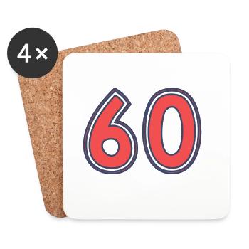 60. 60 YEARS. 60th ANNIVERSARY - Coasters (set of 4) - white - Front