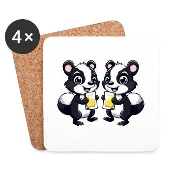 Skunk Beer Party Drink - Coasters (set of 4) - white - Front
