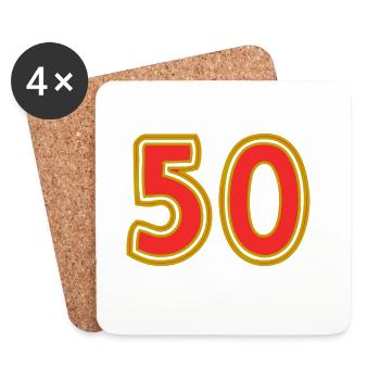 50. 50 YEARS. 50th ANNIVERSARY. 50 YEARS ANNIVERSARY. - Coasters (set of 4) - white - Front