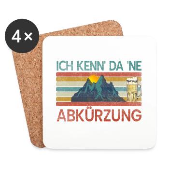 Bergsteigen Ich kenn da ne Abkürzung Wandern - Untersetzer (4er-Set) - Weiß - Vorne