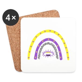 LGBTQ Nonbinary Rainbow Nonbinary Pride - Coasters (set of 4) - white - Front