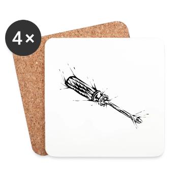 Craftsman screwdriver - Coasters (set of 4) - white - Front