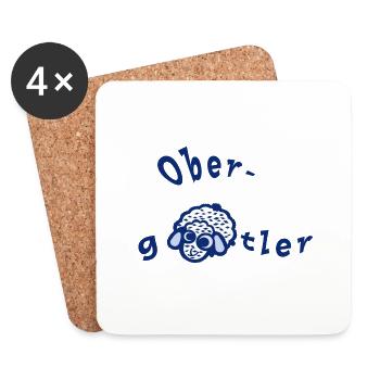 Oberg Schaf tler blauweiß - Untersetzer (4er-Set) - Weiß - Vorne