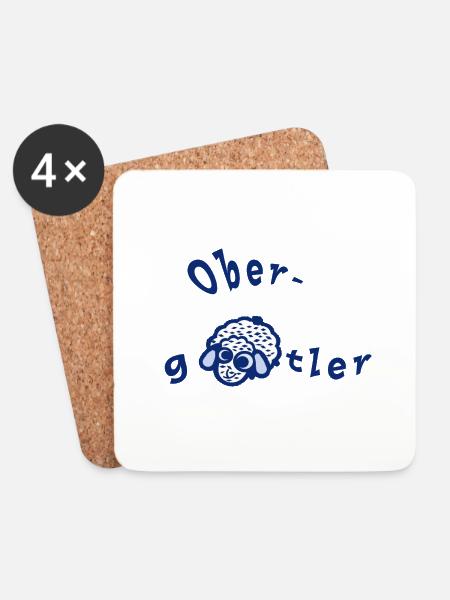 Oberg Schaf tler blauweiß - Untersetzer (4er-Set) - Weiß