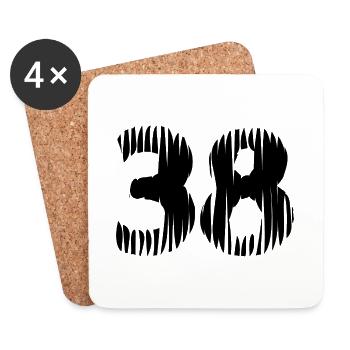 38 Number jersey - Coasters (set of 4) - white - Front