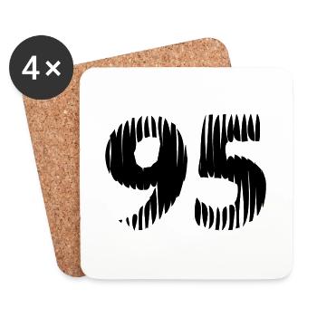 95 number jersey - Coasters (set of 4) - white - Front