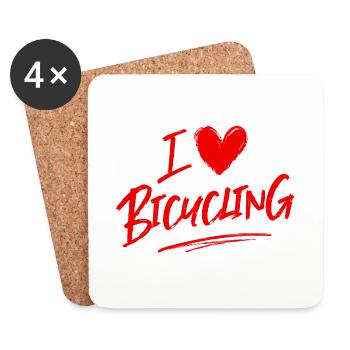 J’adore faire du vélo - Dessous de verre (lot de 4) - blanc - Devant